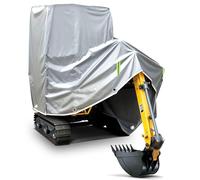 Funda para Mini Excavadora (800-1600 kg), Impermeable y Resistente a Los Rayos UV, Cubierta para Mini Excavadora con Anillos Metálicos en la Base y Tiras Reflectantes, Apta para Todo Tipo de Clima.