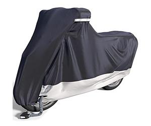 Funda para Moto de Velmia, Cubre Moto Impermeable para Interior y Exterior [Tamaño XXL] Manta de Scooter para el Invierno, Protege la Pintura y es Resistente al Calor, la Lluvia, el Polvo