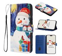 Funda para Moto Edge S30/G200, diseño de árbol de Navidad, muñeco de nieve, de piel sintética, a prueba de golpes, magnética, soporte para tarjetas, funda tipo cartera para Moto Edge S30/G200 Christ-1