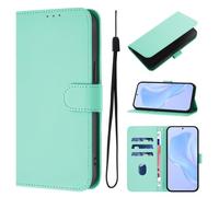 Funda para Moto G Play 4G 2024, diseño de caramelo, a prueba de golpes, de piel sintética, con ranura para tarjetas, funda protectora magnética para Moto G Play 4G 2024, color verde menta