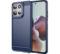 Funda para Moto G66Y Caso,Material de Fibra de Carbono,Suave y Antideslizante,Anti-Huellas Dactilares,Funda Protectora Completa Compatible con Moto G66Y-Blue