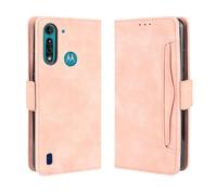 Funda para Moto G8 Power Lite,Retro Magnetic Flip Case,Diseño de Cartera de Cuero PU con Ranuras para Tarjetas extraíbles -Pink