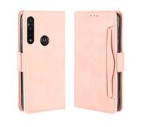 Funda para Moto G8 Power,Retro Magnetic Flip Case,Diseño de Cartera de Cuero PU con Ranuras para Tarjetas extraíbles -Pink