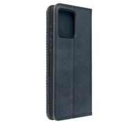 Funda para Moto G84 Tarjetero y Soporte Vídeo Diseño Costura Azul oscuro