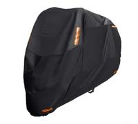 Funda para motocicleta 300D impermeable con protección UV con tiras reflectantes para almacenamiento al aire libre y disuasión de robos, color negro (300D-XL)