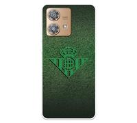Funda para Motorola Edge 40 Neo del Real Betis Balompié Escudo Verde Fondo Trama tansparente para Proteger tu móvil. Capa de Silicona Flexible con Licencia Oficial