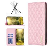 Funda para Motorola Moto E14/G04/G24, de piel sintética de lujo, con función atril, tarjetero magnético interior, a prueba de golpes, funda protectora para Moto E14/G04/G24, color rosa