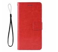 Funda para Motorola Moto E15/G05, 3D, a prueba de golpes, de piel sintética, con absorción de golpes, funda protectora magnética con ranuras para tarjetas para Motorola Moto E15/G05, color rojo