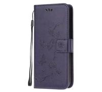 Funda para Motorola Moto E15/G05 de piel sintética a prueba de golpes, con diseño de mariposa de loto en relieve, con ranura para tarjetas, para portátil Motorola Moto E15/G05