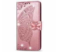 Funda para Motorola Moto G05/E15, diseño de mariposas brillantes en 3D, a prueba de golpes, de piel sintética, ranuras para tarjetas, cubierta magnética de TPU para Motorola Moto G05/E15