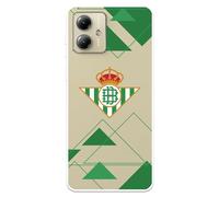 Funda para Motorola Moto G14 del Real Betis Balompié Escudo Fondo Transparente para Proteger tu móvil. Capa de Silicona Flexible con Licencia Oficial Real Betis Balompié