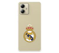 Funda para Motorola Moto G14 del Real Madrid Escudo Real Madrid tansparente para Proteger tu móvil. Capa de Silicona Flexible con Licencia Oficial Real Madrid