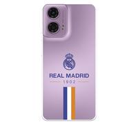 Funda para Motorola Moto G24 - Moto G04 del Real Madrid 1902 tansparente para Proteger tu móvil. Capa de Silicona Flexible con Licencia Oficial Real Madrid