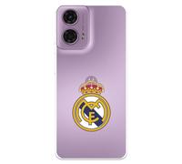 Funda para Motorola Moto G24 - Moto G04 del Real Madrid Escudo Real Madrid tansparente para Proteger tu móvil. Capa de Silicona Flexible con Licencia Oficial Real Madrid