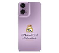 Funda para Motorola Moto G24 - Moto G04 del Real Madrid ¡HALA Madrid! tansparente para Proteger tu móvil. Capa de Silicona Flexible con Licencia Oficial Real Madrid