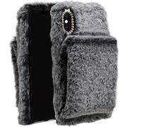 Funda para Motorola Moto G30/G20/G10/Moto G10 Power Winter Furry Plush Case Warm Hand Gloves Phone Case Handmade Diamond Fluffy Soft Comfortable Cute Case Silicone Back Bumper Cover Case Case Dark