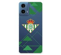 Funda para Motorola Moto G34 del Real Betis Balompié Escudo Fondo Transparente para Proteger tu móvil. Capa de Silicona Flexible con Licencia Oficial Real Betis Balompié