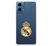 Funda para Motorola Moto G34 del Real Madrid Escudo Real Madrid tansparente para Proteger tu móvil. Capa de Silicona Flexible con Licencia Oficial Real Madrid