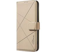 Funda para Motorola Moto G35 5G, funda con tapa de piel, funda protectora para teléfono móvil, antigolpes, tarjetero, funda plegable de piel para Motorola Moto G35 5G, color crema