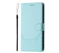 Funda para Motorola Moto G35 de piel con tapa y función atril magnético para Motorola Moto G35, para mujeres y hombres, con ranuras para tarjetas, correa de mano, color verde menta