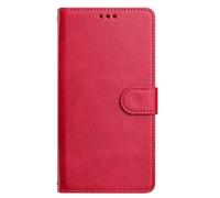 Funda para Motorola Moto G35 Funda Premium Piel Resistente a Golpes Wallet Funda de Cuero Funda Magnética Funda Silicona Grip Cover Bumper TPU Case para Teléfono Móvil Motorola Moto G35 Rosa Rojo