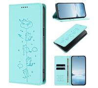 Funda para Motorola Moto G53/G13/G23 de piel sintética a prueba de golpes con diseño de gato en relieve, funda protectora magnética para Motorola Moto G53/G13/G23