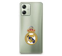 Funda para Motorola Moto G54 5G del Real Madrid Escudo Real Madrid tansparente para Proteger tu móvil. Capa de Silicona Flexible con Licencia Oficial Real Madrid