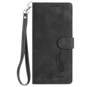 Funda para Motorola Moto G54 5G, piel sintética con absorción de golpes, con plumas, ranuras para tarjetas, magnética, a prueba de golpes, para Motorola Moto G54 5G, color negro
