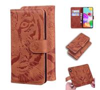 Funda para Motorola Moto G55, a prueba de golpes, de piel sintética de alta calidad, diseño de tigre en relieve, carcasa interior de TPU, bloqueo RFID, soporte de visualización de tarjetas, funda tipo