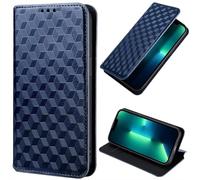 Funda para Motorola Moto G55 con purpurina y función atril plegable de piel sintética, a prueba de golpes, con ranuras para tarjetas, cierre magnético para Motorola Moto G55, color azul marino