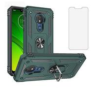 Funda para Motorola Moto G7 Power/G7 Supra con protector de pantalla de vidrio templado, soporte magnético, resistente, a prueba de golpes, accesorios resistentes, MotoG7Power G 7 7G MotoG7 G7Power