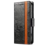 Funda para Motorola Moto G75, a prueba de golpes, de piel sintética, elegante, con cierre magnético, función atril, tarjetero, para Motorola Moto G75, color negro