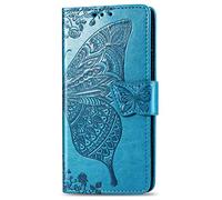 Funda para Motorola Moto G75 de piel sintética, a prueba de golpes, con cierre magnético, tarjetero, ranura para identificación, funda protectora de TPU suave para Motorola Moto G75, color azul