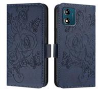 Funda para Motorola Moto G84 5G, piel sintética de alta calidad, absorción de golpes, con soporte para tarjetas, funda protectora magnética para Motorola Moto G84 5G, color azul oscuro