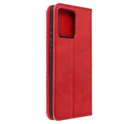 Funda para Motorola Moto G84 Tarjetero y Soporte Vídeo Diseño Costura Rojo