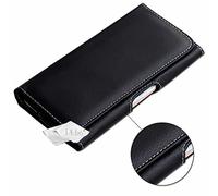 Funda para Motorola One Fusion con enganche para cinturón, piel granulada, color negro