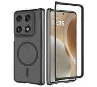 Funda para Motorola Razr Fold 5G, anillo magnético, acrílico TPU (negro) | Reverso acrílico de 2,0 mm, superficie Skin Touch, diseño delgado, protección contra golpes, cortes precisos