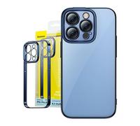 Baseus Glitter Transparente Case and Tempered Glass Set for iPhone 14 Pro (Azul)