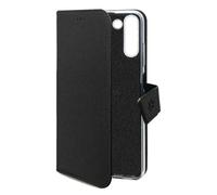 Funda para móvil Celly WALLY cartera piel sintética negra con soporte para Galaxy A15