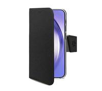 Funda para móvil Celly WALLY1064 cartera piel sintética negra con soporte para Galaxy A55 5G