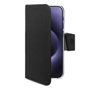 Funda para móvil Celly WALLY1081 cartera piel sintética negra con soporte para iPhone 16 Pro Max