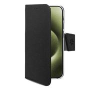 Funda para móvil Celly WALLYMAG Funda cartera Polipiel Negra cierre magnético MagSafe para iPhone 17