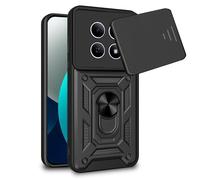 Funda para móvil Cool Hard Ring Carcasa Ultrarresistente PC TPU Aluminio Negra con anillo e imán para Xiaomi REDMI Note 15 Pro