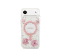 Funda para móvil Guess Air Carcasa con Magsafe Flores Rosas Detalles Dorados para iPhone