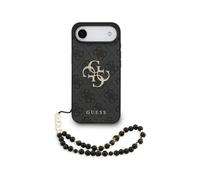 Funda para móvil Guess carcasa de polipiel negra con correa de perlas para iPhone Air