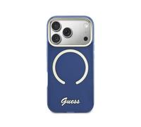 Funda para móvil Guess IML Inscripción Metálica Azul Compatible con iPhone 17 Pro