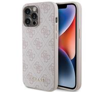 Funda para Móvil IPHONE 15 Pro Max Guess Piel Artificial Rosa Con Color Oro Logo