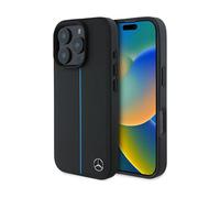 Funda para móvil Mercedes MEHMP16L23RURBK MB Blue Line Piel Negra para Magsafe - iPhone 16 Pro