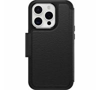 Funda para móvil OtterBox Strada Folio cuero negro cierre magnético para iPhone 15 Pro