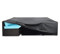 Funda para muebles de exterior, fundas impermeables para muebles de patio, para 12 asientos, mesa y sillas, cubierta a prueba de nieve (negro, 210 x 110 x 70 cm)